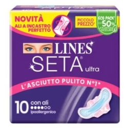 Lines Seta Ultra - 10 Assorbenti Con Ali Per Flussi Normali