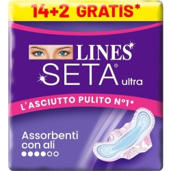 Lines Seta Ultra - 16 Assorbenti Con Ali Per Flussi Normali