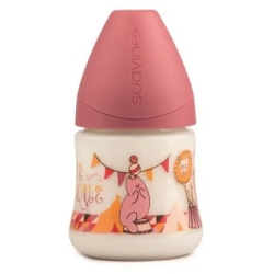 Biberon anatomico tettarella in Silicone flusso lento - Circo rosa 150 ml