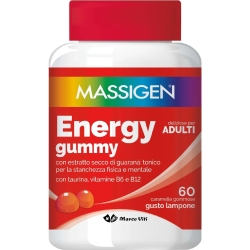 Massigen Energy Gummy 60 Caramelle Gommose Gusto Lampone - Integratore Per La Stanchezza Fisica E Mentale