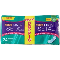 Lines Seta Ultra Anatomico - 24 Assorbenti Per Flussi Leggeri E Normali