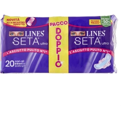 Lines Seta Ultra Con Ali - 20 Assorbenti Per Flussi Normali