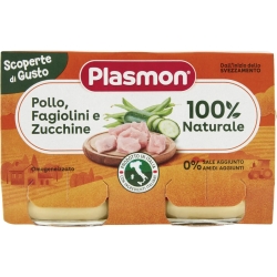 Plasmon Omogeneizzato di pollo con fagiolini e zucchine 2x120 g