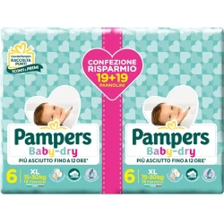 Pampers Baby Dry, Taglia 6, 15-30 kg - Confezione 34 Pannolini