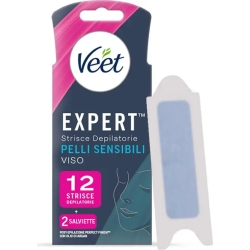 Expert - 12 Strisce Depilatorie Viso Per Pelli Sensibili