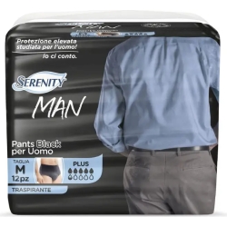 Serenity Man Pants Black - 12 Mutandine Assorbenti Per Uomo Taglia M