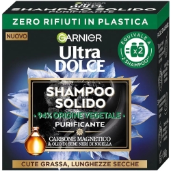 Garnier Ultra Dolce - Carbone magnetico - Shampoo solido purificante 60 g