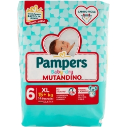 PAMPERS Baby Dry mutandino - 14 pannolini taglia 6 extra large da 15kg+