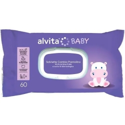 Alvita baby Pure Water - 60 salviette per il cambio pannolino