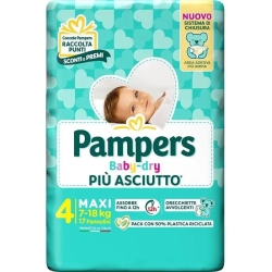 PAMPERS Baby Dry - 17 Pannolini Taglia 4 Maxi (7-18 Kg)
