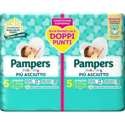 PAMPERS Baby Dry Duo - 32 Pannolini Taglia 5 Junior (11-25 Kg)