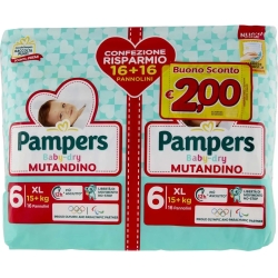 PAMPERS Baby dry mutandino extra large - 32 pannolini taglia 6 (15+ kg)