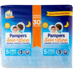 PAMPERS Sole e Luna Junior - 30 pannolini Taglia 5 (11-25 Kg)