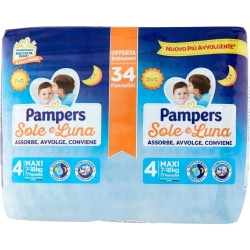 PAMPERS Sole e Luna maxi - 34 pannolini Taglia 4 (7-18 Kg)