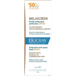 Ducray Crema Solare Viso 50+ SPF Fluido Anti-Macchie Melascreen Protezione Molto Alta 50 ml