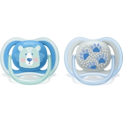 Avent Ultra Air Animals 6-18 M+ - 2 Succhietti In Silicone - Zampe/Orso