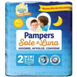 PAMPERS Sole E Luna Mini - 21 Pannolini Taglia 2 (3-6 Kg)