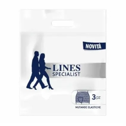 Lines Specialist - 3 Mutande Assorbenti Elastiche Unisex per Incontinenza Taglia S
