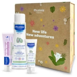 Mustela Cofanetto Riutilizzabile - Detergente Delicato 200 Ml + Pasta Cambio 50 Ml + Crema Viso 40 Ml