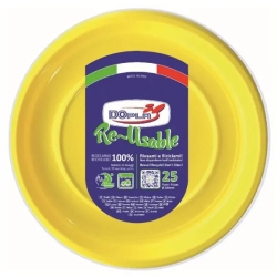 Re-Usable - 25 Piatti Piani Riutilizzabili - Gialli