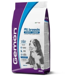 GEMON All Breeds Puppy and Junior con Tonno e Riso - cibo secco per cani 15 kg