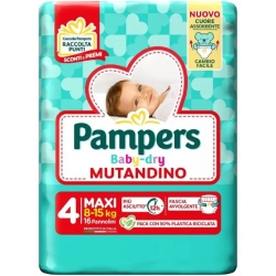 PAMPERS Baby-Dry Mutandino Maxi - 16 pannolini Taglia 4 (8/15 kg)