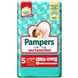 PAMPERS Baby-Dry Mutandino Junior - 14 Pannolini Taglia 5 (12/18 kg)