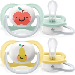 Avent Ultra Air Happy 0-6 M - 2 ciucci in silicone - Frutta