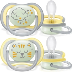 Avent Ultra Air Night time 18M+ - 2 ciucci in silicone - Animali