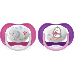 Avent Ultra Air Animals 6-18 M - 2 ciucci in silicone - Elephant/Penguin
