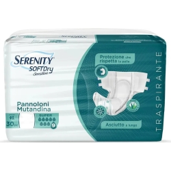 Serenity Soft Dry Sensitive - 30 Pannoloni A Mutandina Assorbente Per Incontinenza SuperTaglia L
