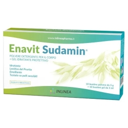 Enavit Sudamin - 10 Bustine Polvere Detergente Da 5 gr + 10 Bustine Gel Protettivo Da 3 ml
