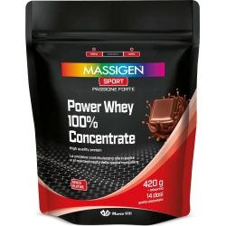 Massigen Sport Power Whey 100% Concentrate Cioccolato 420g - Integratore di proteine