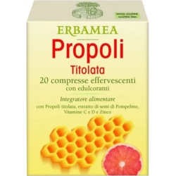 Erbamea Propoli Titolata 20 Compresse Effervescenti - Integratore Immunostimolante