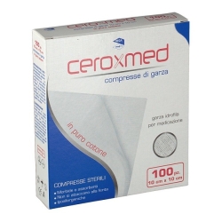 Compresse Sterili Di Garza Idrofila Ceroxmed 10 X 10 cm -100 garze (Confezione Ammaccata)