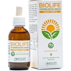Vitamin D3+K2 Vegan Gocce 50 ml - Integratore Per Le Ossa