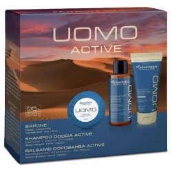 Cofanetto Uomo Active - Sapone 50 g + Shampoo Doccia 100 ml + Balsamo Dopobarba 100 ml