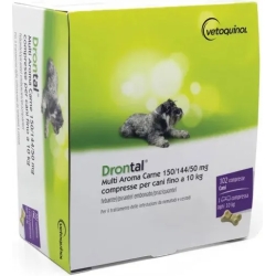 Drontal Multi Aroma Carne 102 Compresse - Antiparassitario Per cani fino a 10 Kg