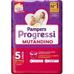 PAMPERS Progressi Mutandino Junior - 17 Pannolini Taglia 5 (12-18 Kg)
