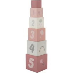 LABEL Cubi In Legno Numerati - Rosa