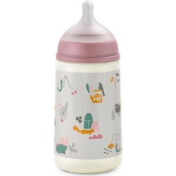 Suavinex Walk in the park -  biberon con tettarella in silicone 270 ml rosa