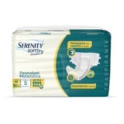 Serenity Soft Dry Sensitive - 30 Pannoloni A Mutandina Assorbente Per Incontinenza Taglia Maxi S