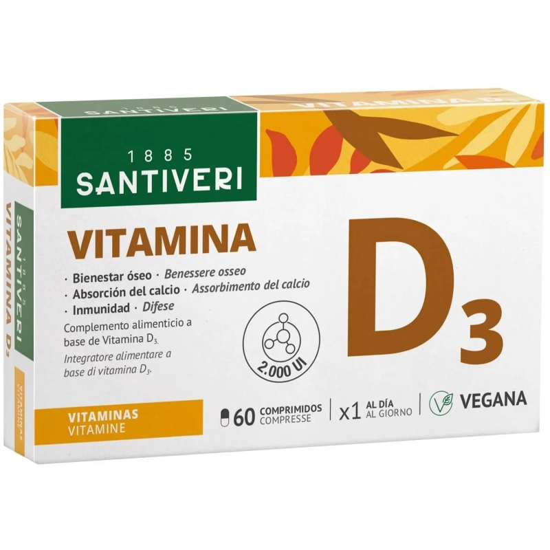 Vitamina D3 2000UI Vegetale - Integratore Di Vitamine 60 Compresse