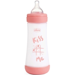 Chicco Perfect 5 - Biberon In Silicone Flusso Veloce 300 Ml - Rosa