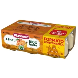 Plasmon Omogeneizzato 4 Frutti - 6 Vasetti Da 80 G