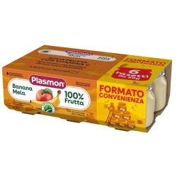 Plasmon Omogeneizzato Banana/Mela - 6 Vasetti Da 80 G