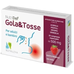 Nutridef Gola&Tosse 20 Compresse Gusto Fragola - Integratore Per Le Vie Respiratorie