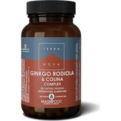 Ginkgo, Rodiola e Colina Complex 50 capsule - Integratore per le funzioni cognitive