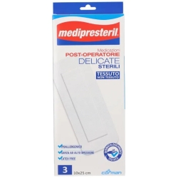 Medipresteril Medicazioni Post-Operatorie Delicate Sterili In Tessuto Non Tessuto - 3 Garze Da 10 x 25 cm