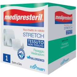 Medipresteril Rocchetto In Rotolo Stretch In Tnt - Fissaggio Medicazioni 5 cm x 5 Mt